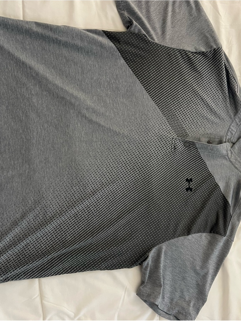 Under Armour Men's Heather Grey and Black Performance Polo